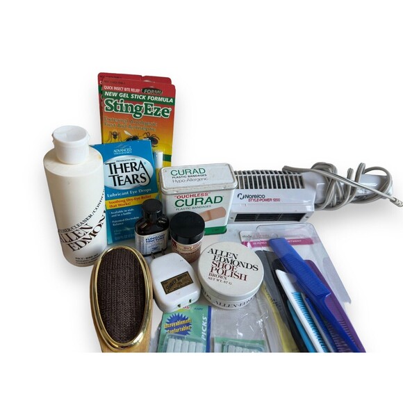 Contents Of Vintage Bathroom Medicine Cabinet Bottles Tins Etc. Staging Props - Picture 8 of 9